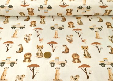 Safari Animals jersey with baby animals for children by Hilco